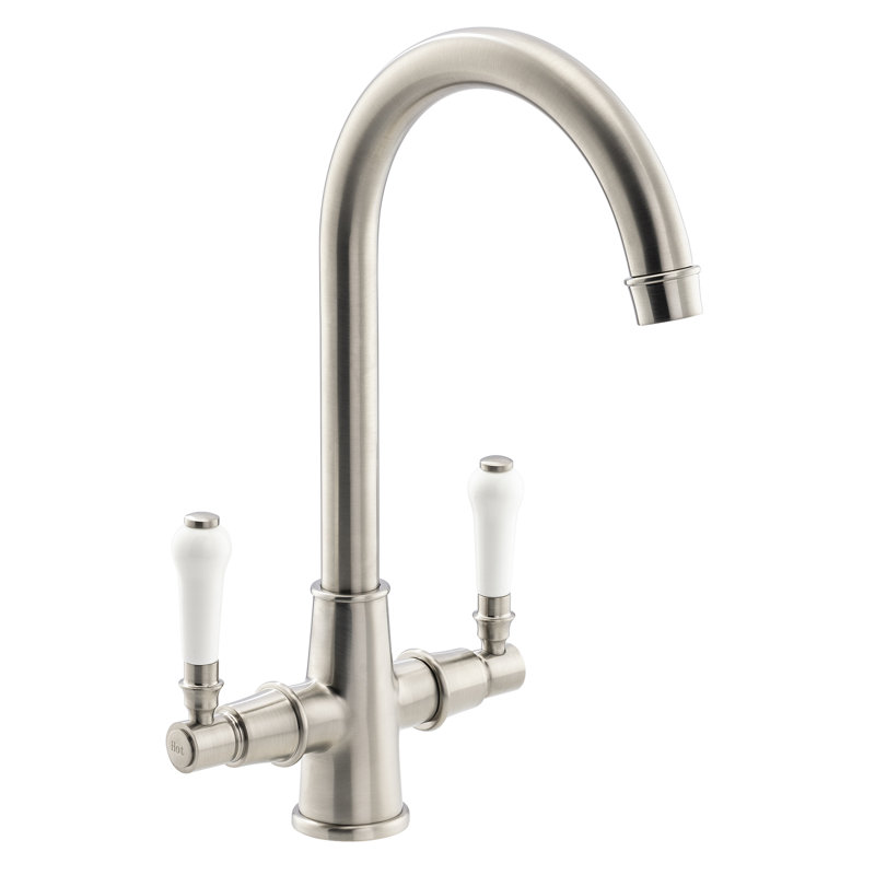 Abode Keswick Traditional Dual Handle Monobloc Tap, Brushed Nickel