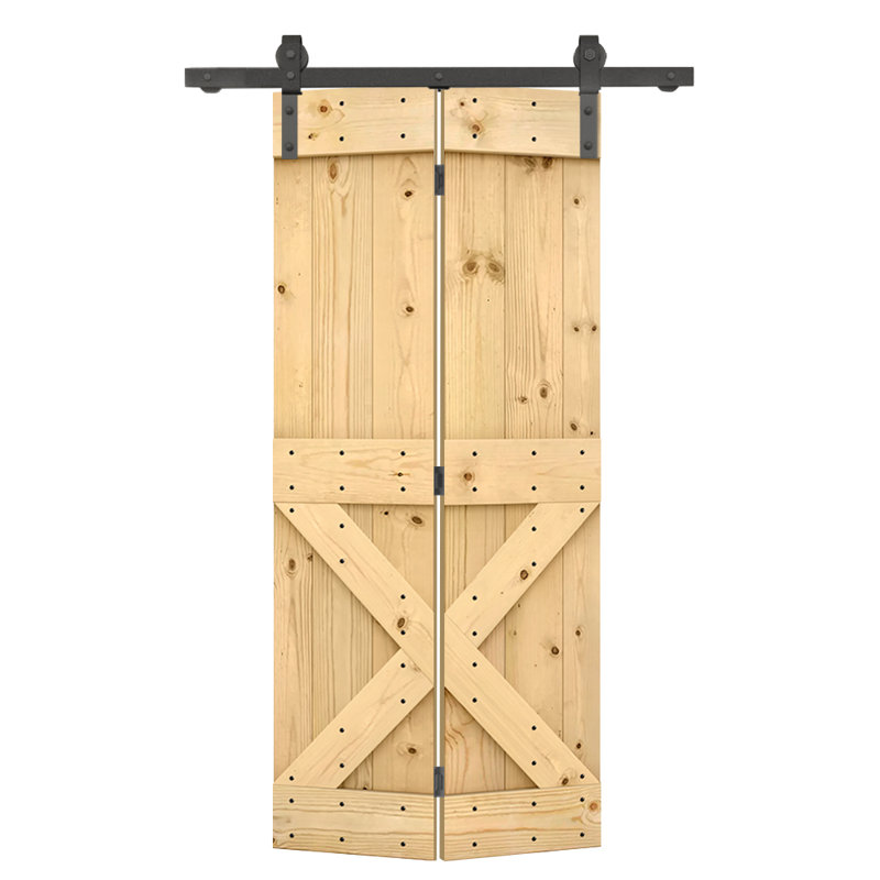 Porte pliante en bois massif 84 po 84 po, Inachevé, 24 po x 84 po