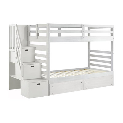 Lit superposé standard en bois massif à 2 tiroirs Huseman par Lark Manor ™