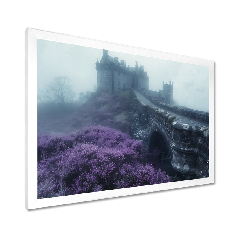 Monochromes de brouillard, château, fleurs en France I - châteaux, impression d'art mural, H 16 po x l 32 po x P 1 po