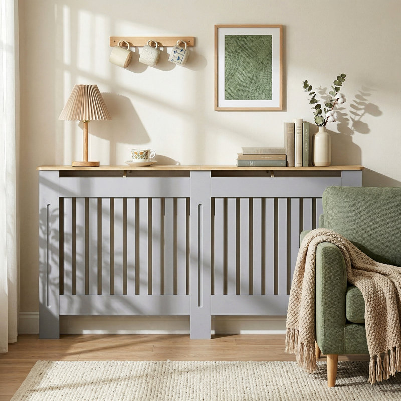 Radiator Radiator Cover Painted Slatted MDF Cabinet Lined Grill 172x19x81cm