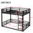 Metal Bunk Bed, Full Over Full Floor Bunk Bed Frame,Heavy-Duty Bunk Bed For Kids, Teens, Adults, Noise-Reduced Design, Black-1747340348