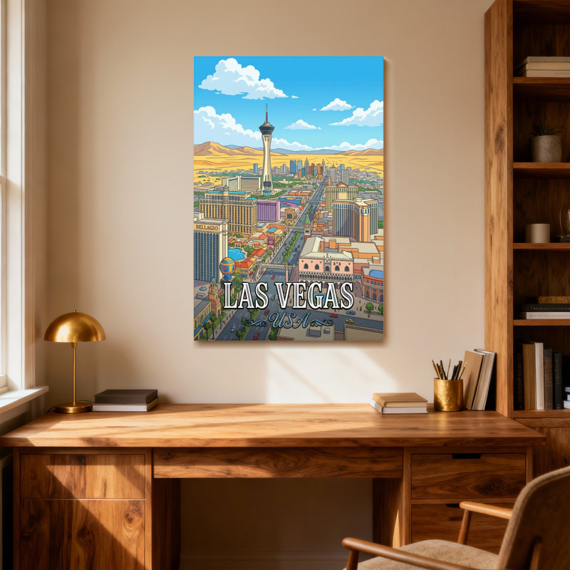 Scénario et paysages urbains, paysage urbain de Las Vegas, H 40 po x l 28 po