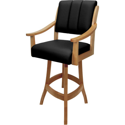 Havertown Leather Counter Solid Wood Bar Stool 26" Seat by Red Barrel Studio