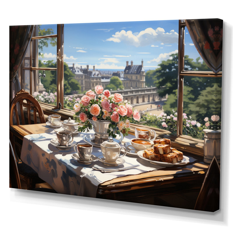 Thé champêtre après-midi IV - imprimé, H 24 po x l 32 po x P 1 po, Toile tendue