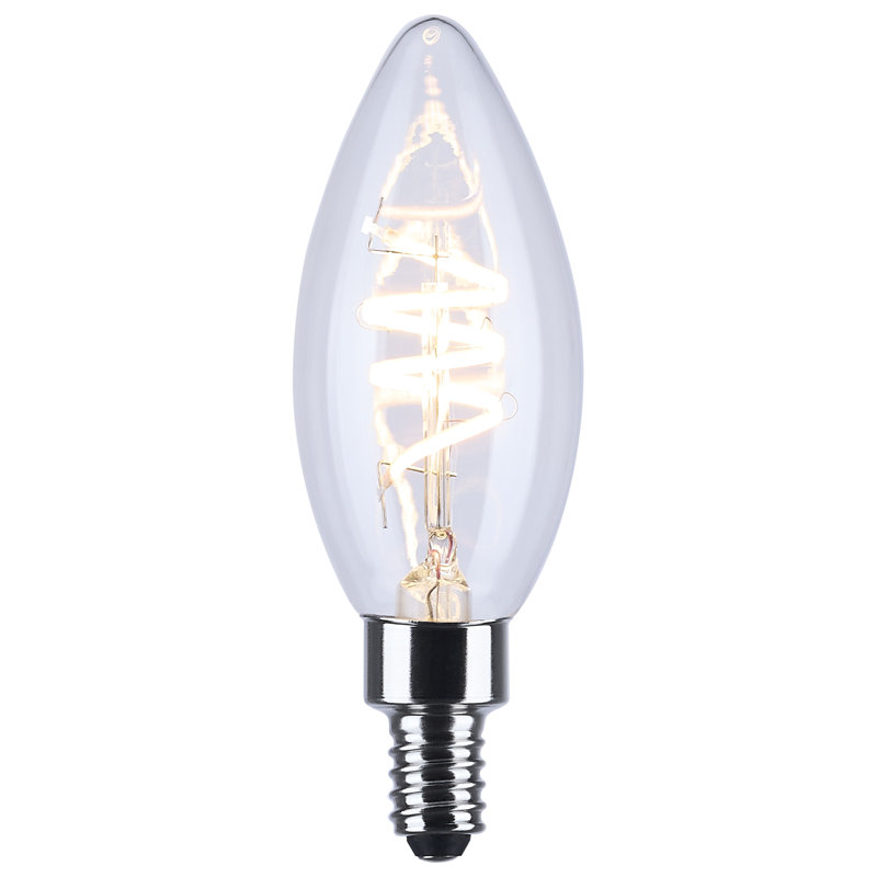 4 Watt B11 LED Reminiscent Flex Gray Coil Filament E12 Base 2700K 120 Volt