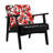 Floral Print Features Tufted Artificial Leather Mid-century Modern Accent Armchair-918725902