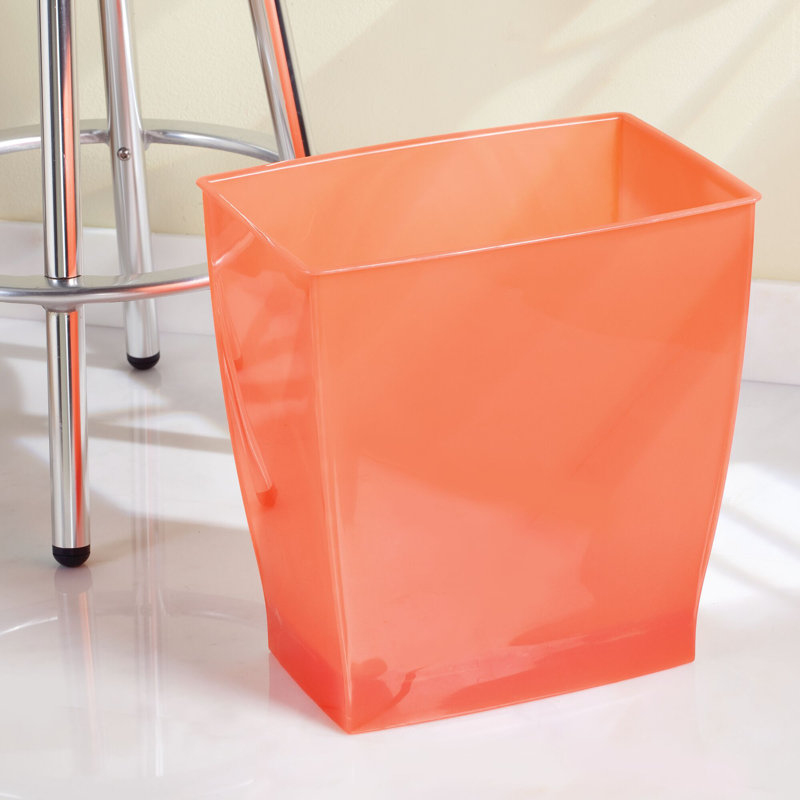 Tango Orange Rectangular Plastic Waste Basket