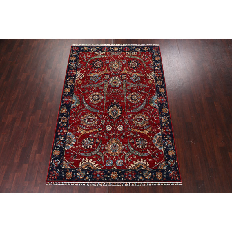 Tapis en laine à teinture végétale Ziegler noué à la main 7 x 10