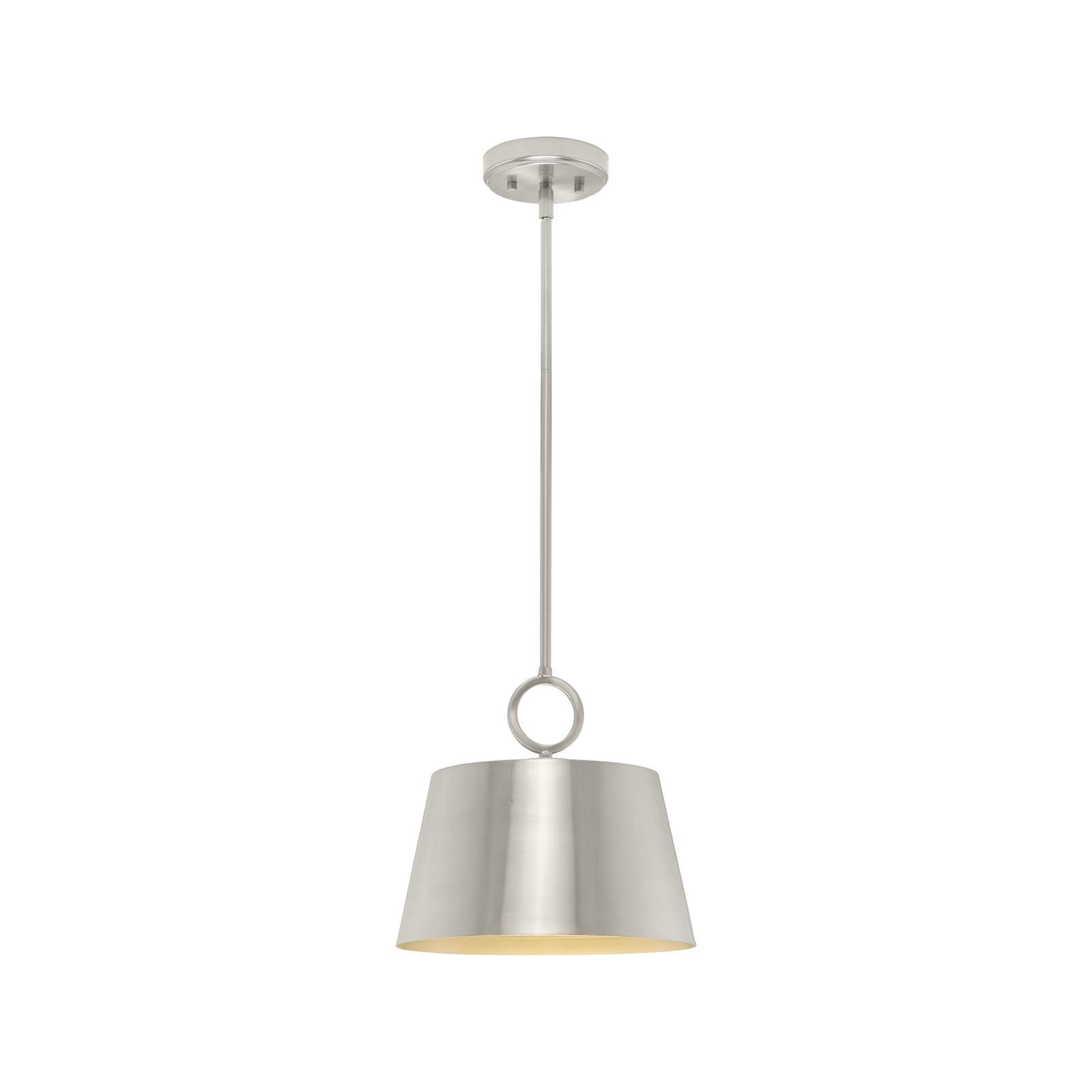 Elda Metal Dimmable Pendant, Brushed Nickel, 11.87" H x 12.37" W x 12.37" D