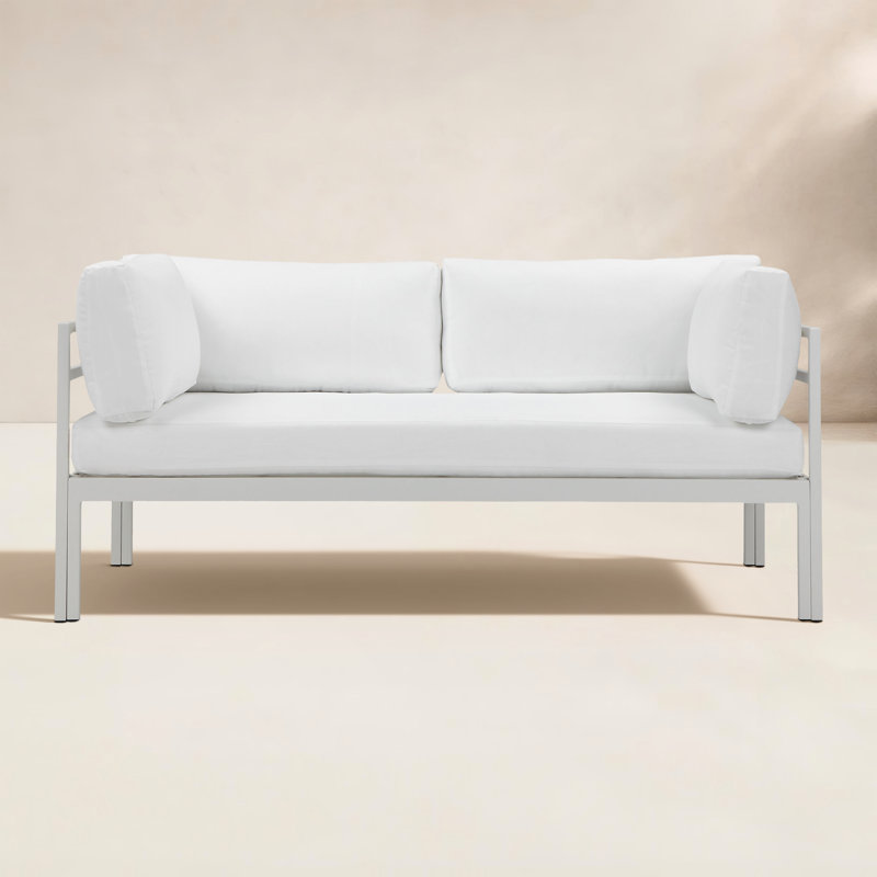Canapé d'extérieur en aluminium 65 po avec coussins à séchage rapide Pangea Home Novae - Canapé moderne résistant aux intempéries avec structure antirouille et facile à assembler