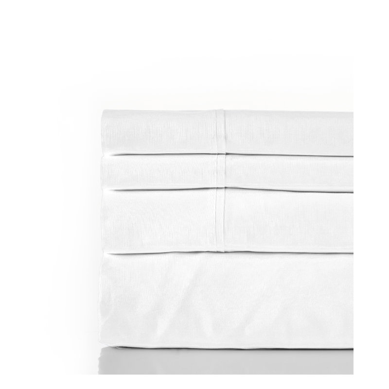 Ensemble de draps 100% coton 200 fils 200 fils, Simple, Blanc