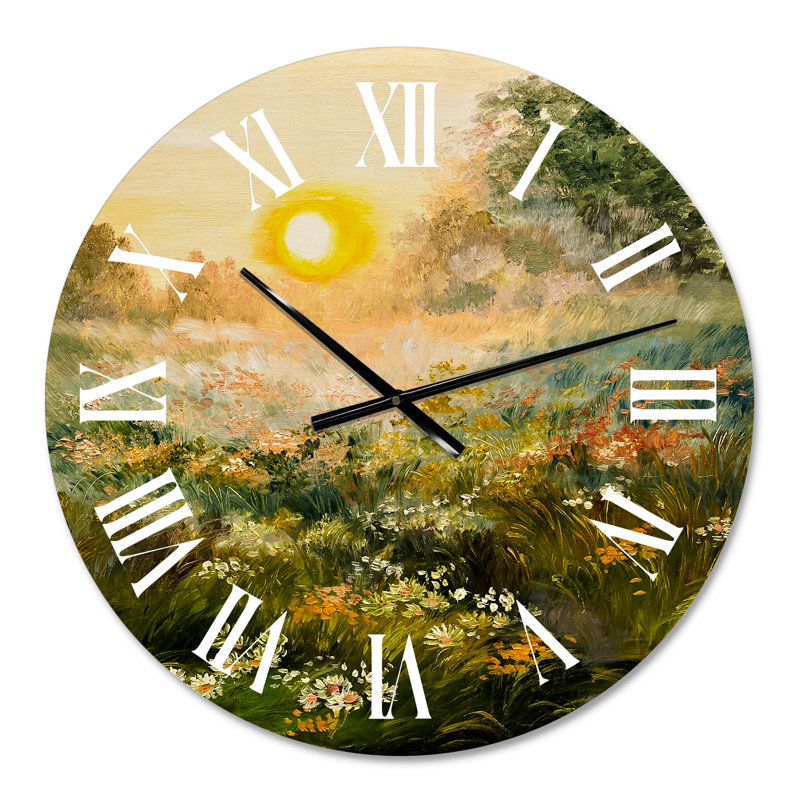 Sunrise In The Blossoming Field - Horloge murale maison de campagne, Petit