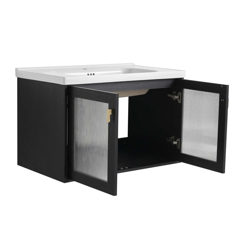 Ensemble de meuble-lavabo simple 18,7 po avec plateau en céramique Seza