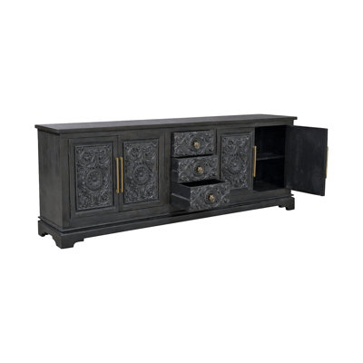 3-drawer 4-door Carved Solid Wood Sideboard