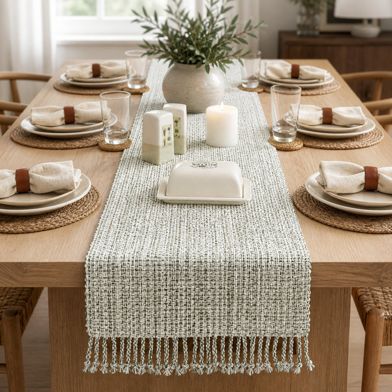 Chemin de table Pebble, Vert
