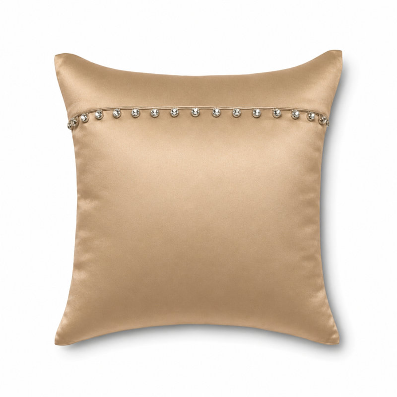 Charmeuse Silk Square Pillow Cover & Insert, Sand