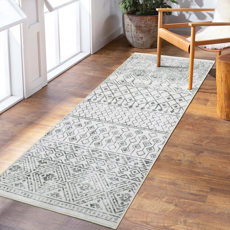 Boho Machine Washable Rug for Living Room Indoor Carpet for Home Decor Aesthetic Non-Slip Rug for Bedroom Dining Room Hallway Kitchen Office Nursery Playroom Teen Dorm