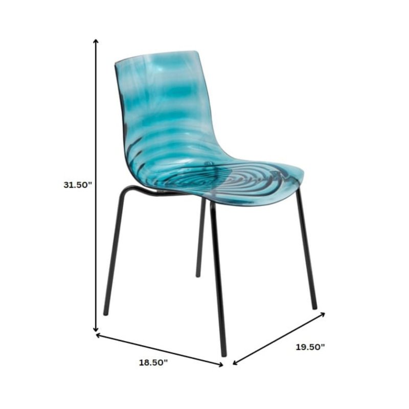 Chaise de cuisine et de salle à manger Minelli Collection en plastique ABS, Bleu