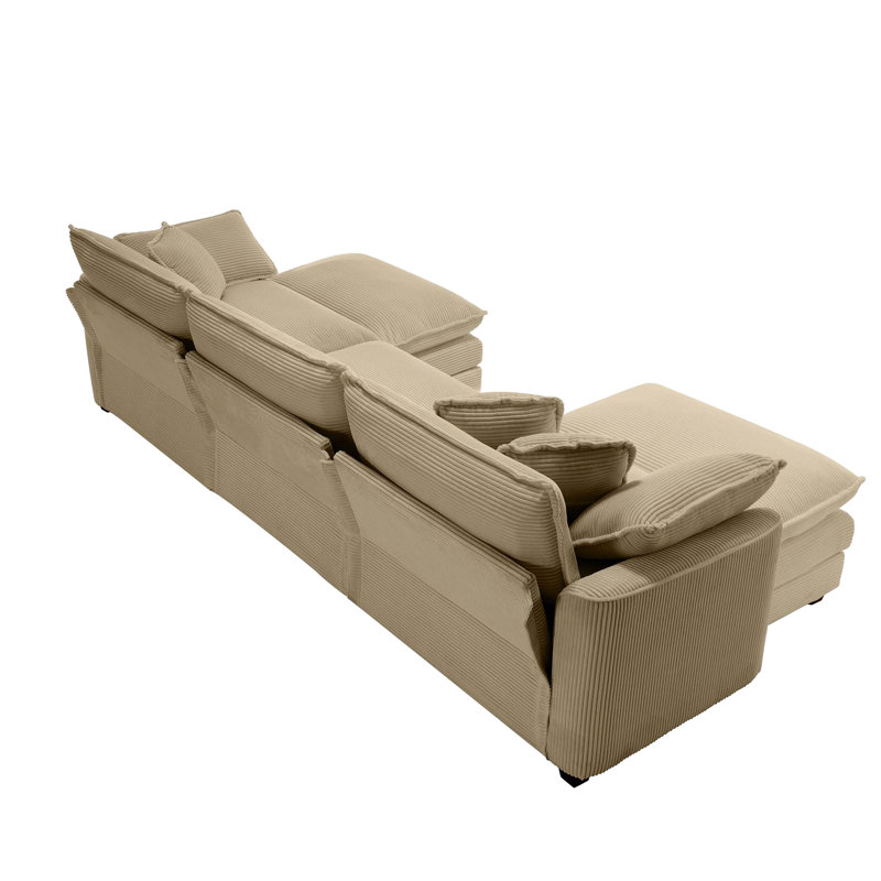 Tan Corduroy With Soft Fabric, Providing A Cozy Touch Fabric In Tan, Complementing Any Decor Style