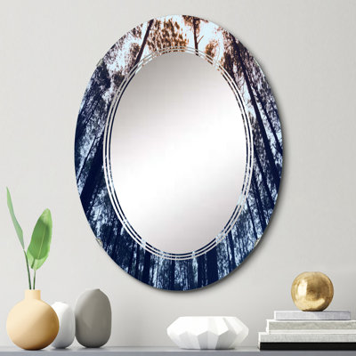 Hauts arbres centenaires dans la forêt de pins - Miroir mural traditionnel