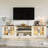 80" Farmhouse TV Stand With LED Light, Glass Cabinet & Open Shelves, Fits Tvs Up To 90"-2021562529-2021562531
