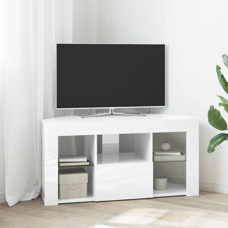 Unfinished TV Stand for TVs up to 43", 50cm H x 100cm L x 40cm W, High Gloss White
