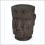 Table de bout à piédestal avec statue Moai de Pâques - gris clair, MGO