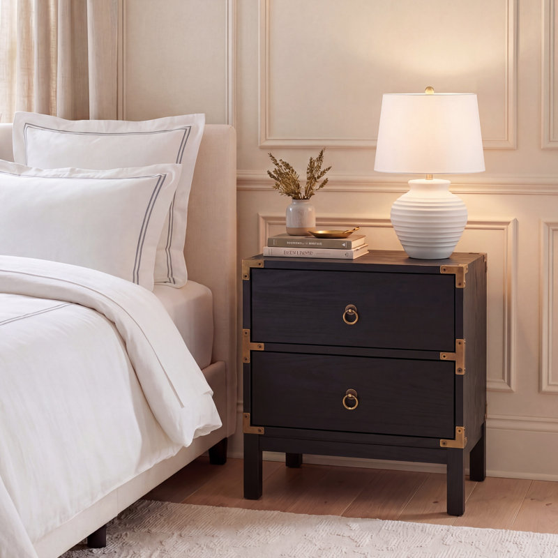 Alfano 18.5'' Drawer Nightstand, Black