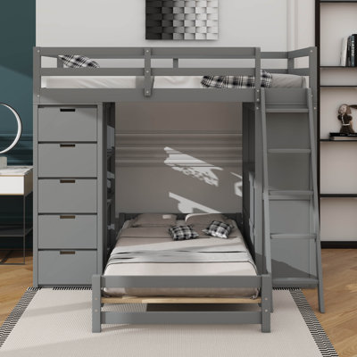 Twin-Over-Twin Bunk Bed Integrated With LED Lighting