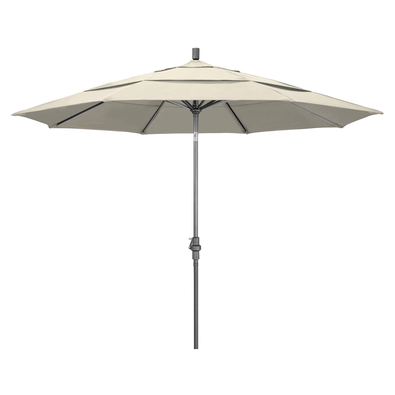 Broadmeade 132'' Sunbrella® Outdoor Umbrella, Antique Beige Sunbrella® Canvas, Hammertone Gray