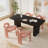 Double Pedestal Dining Set with Chairs-1417079166-1417079163