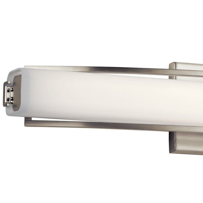 Barre d'éclairage de salle de bain 1 lumière à DEL à intensité variable Allsun, Nickel brossé