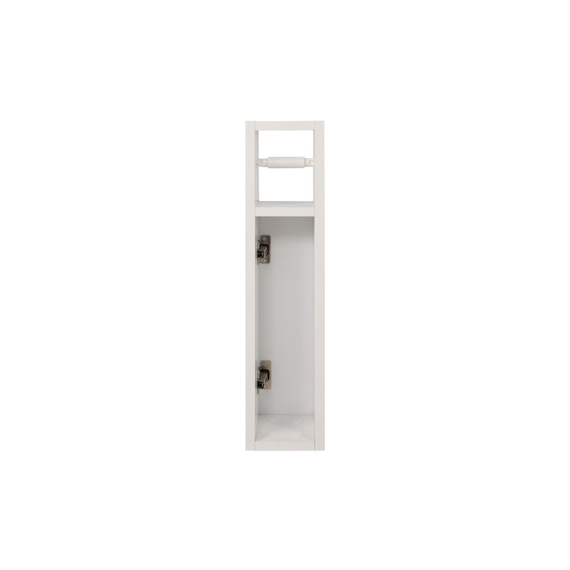 Armoire de salle de bain moderne, blanche, 5,9 po x 25,6 po x 4,7 po | 100% panneau de particules enduit de mélamine, épaisseur: 0,7 pouce | Conception murale avec plusieurs tablettes | Solution de rangement élégante et fonctionnelle pour toute salle de bain