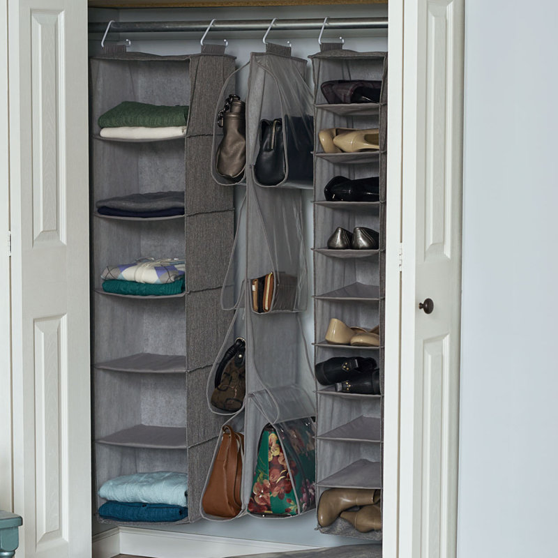 Organiseur en coton à 10 poches, Gris