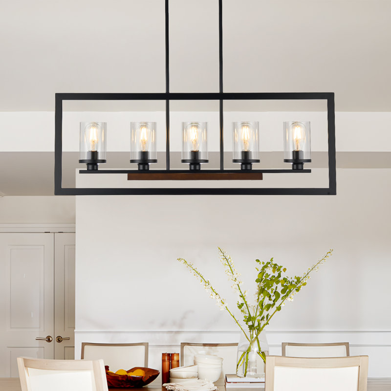 Luminaire suspendu industriel 40,9 pouces à 5 lumières pour îlot de cuisine, couloir, chambre à coucher, café, restaurant