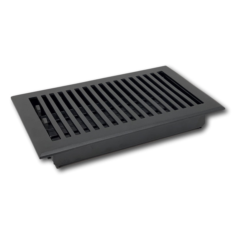 Registre de plancher et registre mural noir contemporain, Noir, L 10 po x l 4 po x H 2,75 po