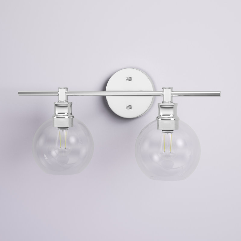 Éclairage pour meuble-lavabo en verre Drinkard, Transparent, Chrome, 2 Lights