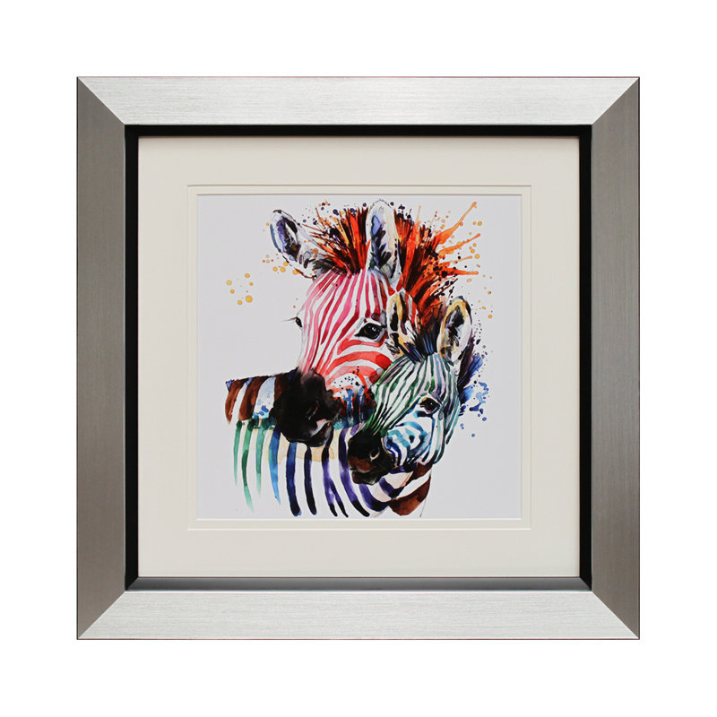 Rainbow Zebras II - Single Picture Frame Print