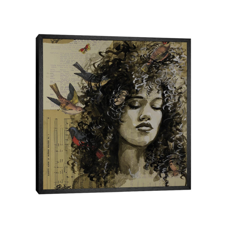 Dreamer Birds by Sara Riches - Gallery-Wrapped Canvas Giclée on Canvas, 45.72 cm H x 45.72 cm W, Black Framed