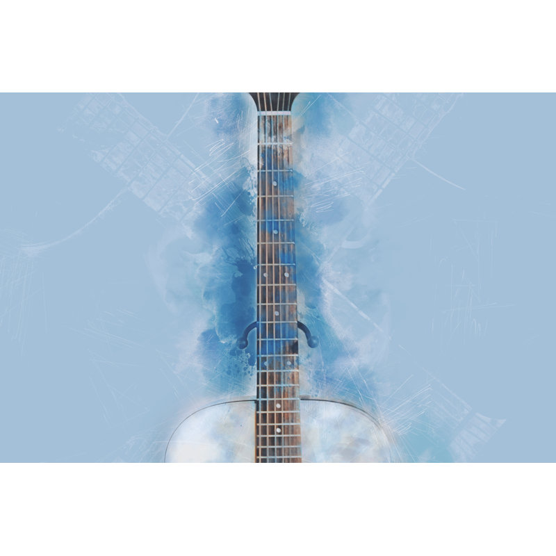 Abstract Guitar - Wrapped Canvas Print, 30cm H x 46cm W x 3.8cm D