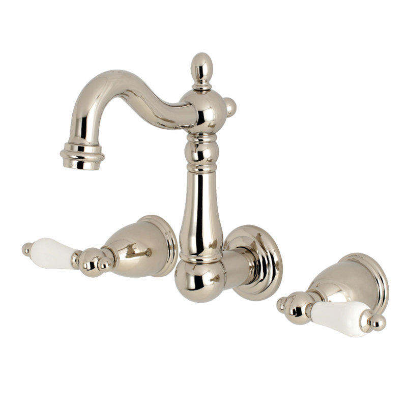 Robinet de salle de bain fixé au mur Heritage, Nickel poli