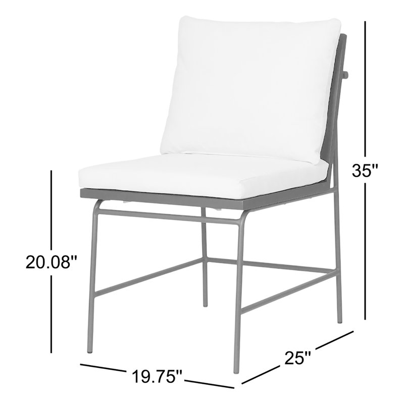 Crete Outdoor Dining Side Chair, Black