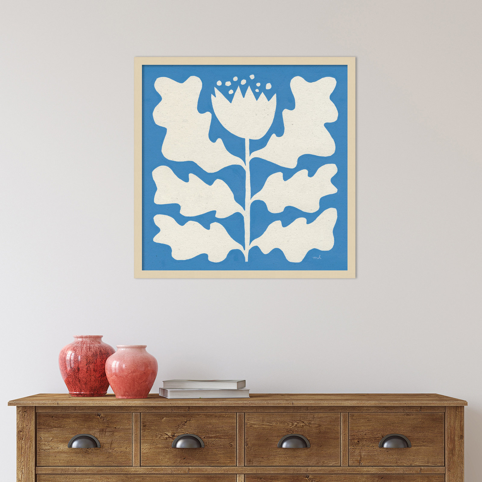 Delighted I Blue by Moira Hershey, Brown, 25" W x 25" H