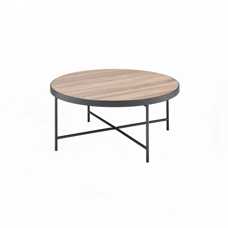 Table basse en bois avec base en métal