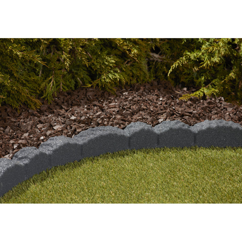 Bordure de jardin en caoutchouc pavé l 4 pi, Gris