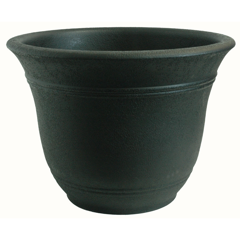 Knel Pot Planter, 11.75" H x 16" W x 16" D, Black Onyx
