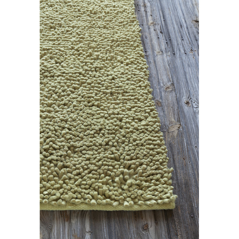 Strata Wool Area Rug in Green, Rectangle 9' x 13', Light Green