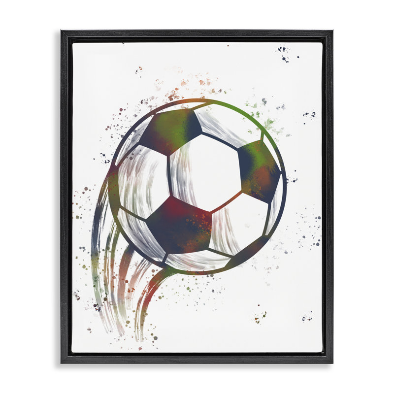 Cadre flottant Splatter Soccer Ball, design par Marcus Prime, Cadre flottant noir de jais, H 21 po x l 17 po