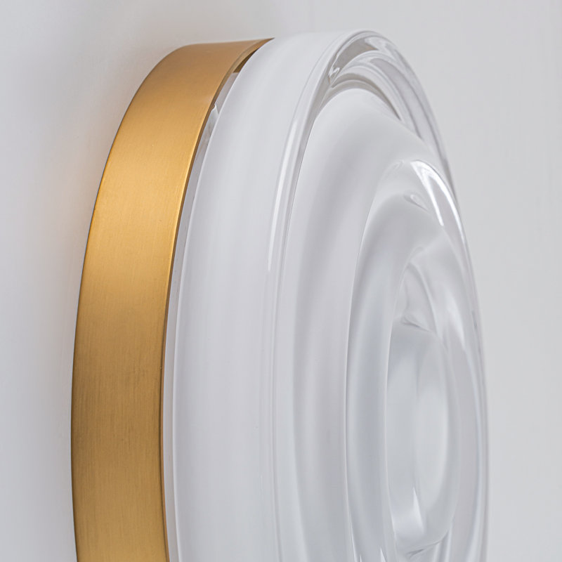 LED Dimple Flush Mounted Sconce, Dimmable Glass Vanity Light